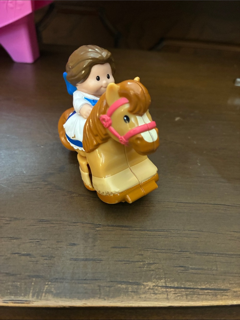 Little People Klip Klop Belle horse RARE blue dress white apron Disney Princess